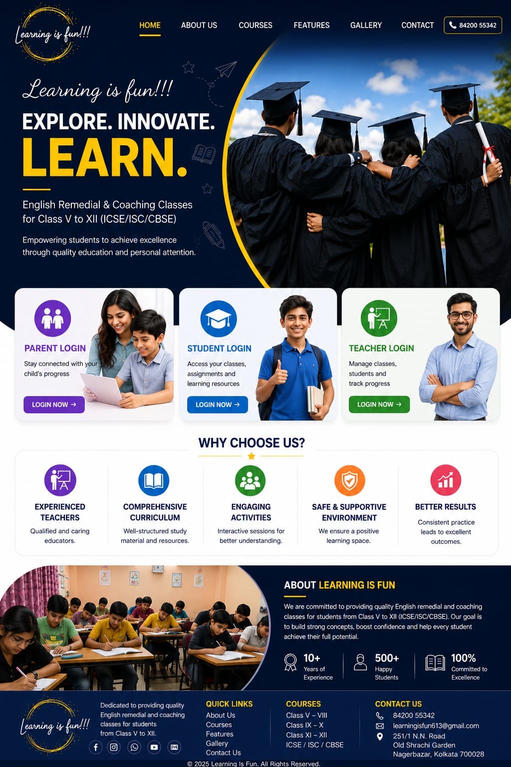 Learning Is Fun — English remedial and coaching classes for Class V to XII, ICSE, ISC and CBSE